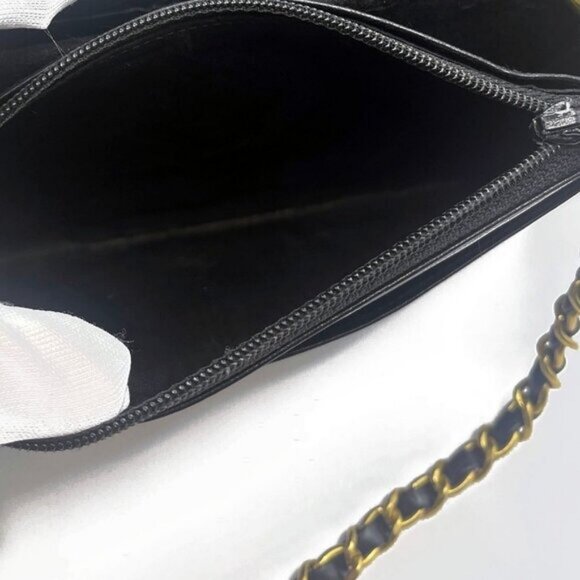 CHANEL CC Classic Timeless Lambskin Flap Wallet with Chain Purse Black Crossbody - Picture 12 of 16